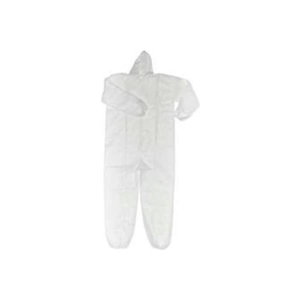 Keystone Safety HD Polypropylene Coverall, Elastic Wrists & Ankles, Attached Hood, Zipper Front, White, 3XL, 25/CS CVL-NW-HD-HE-3XL - main
